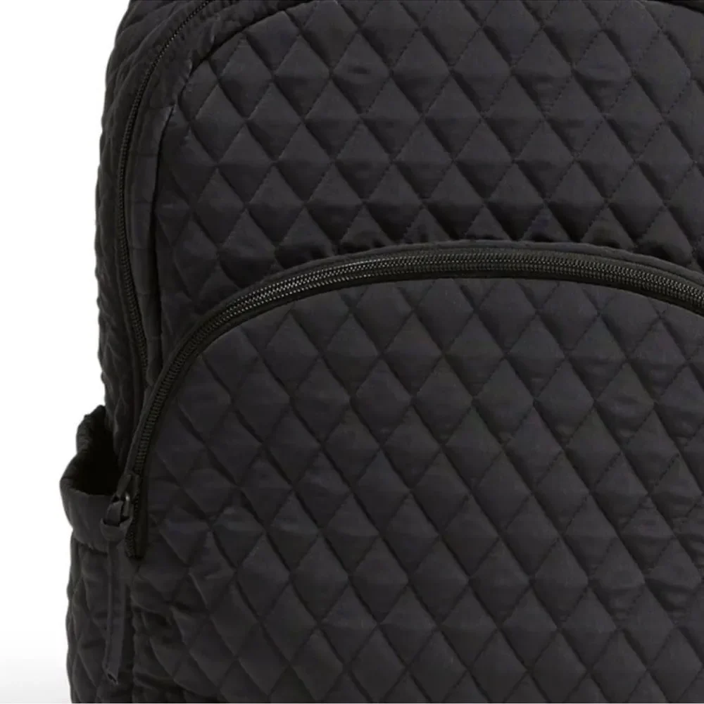 Vera Bradley Black Moonless Night Quilted Polyester Large Laptop Backpack 31 L